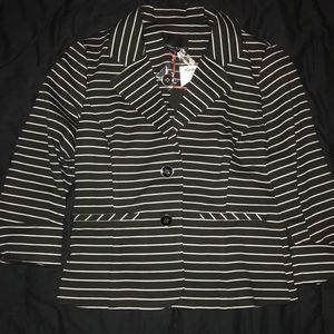 Cynthia Rowley Black/White Striped Blazer